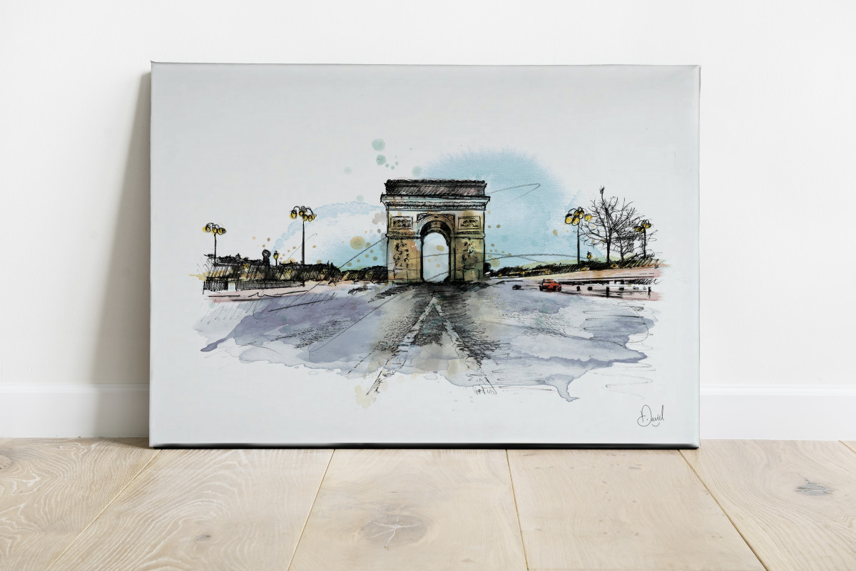 0185 Dm Canvas Paris Arc De Triomphe Triomphe Is Ours Land Web