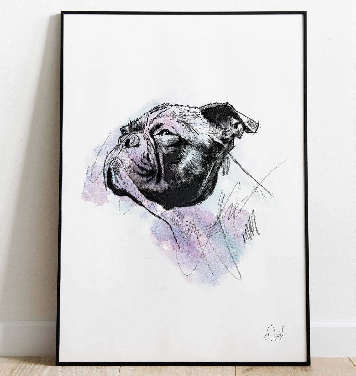 Bull dog - No bull. Just dog art print