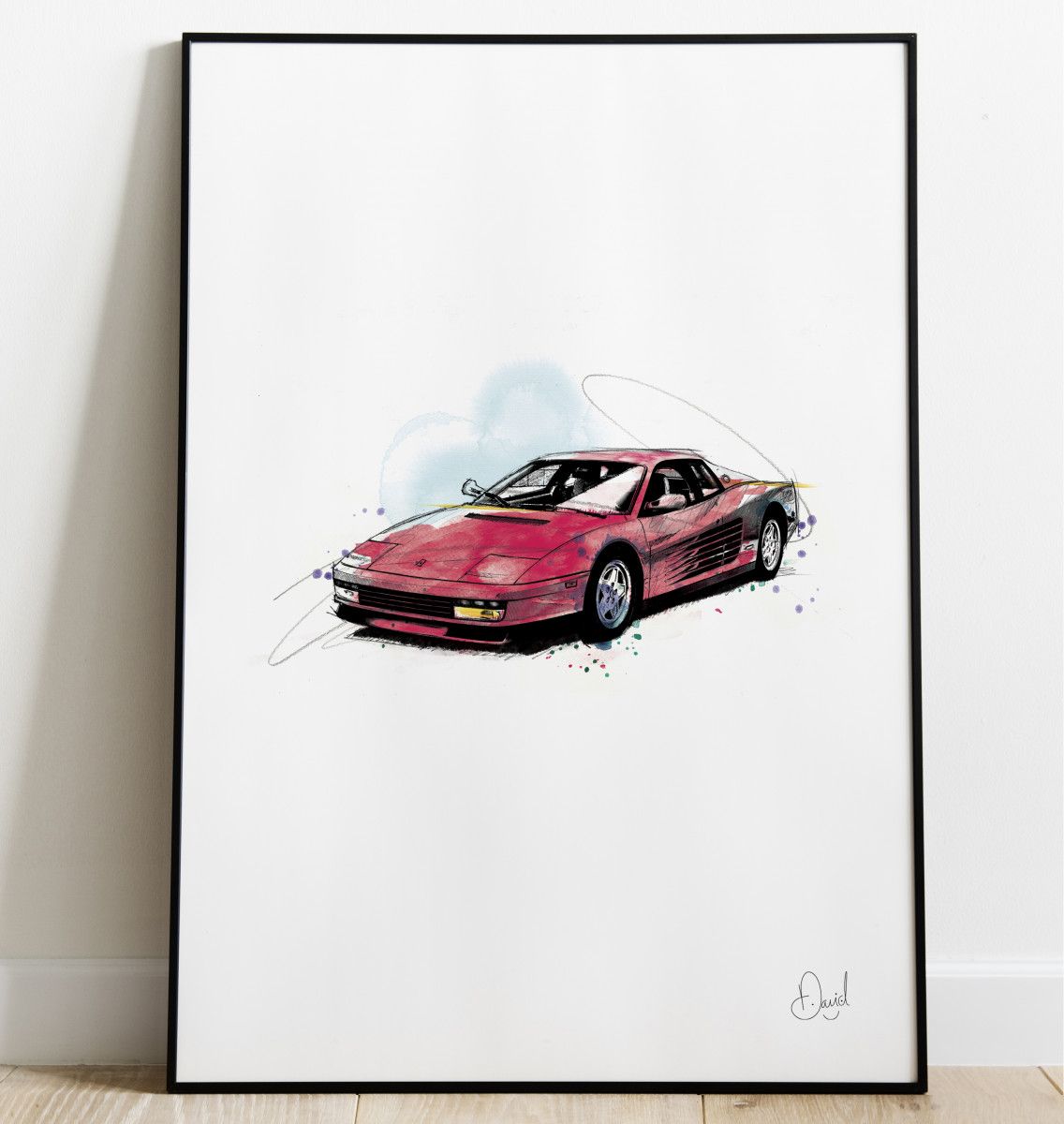 Ferrari Testarossa - Redhead art print