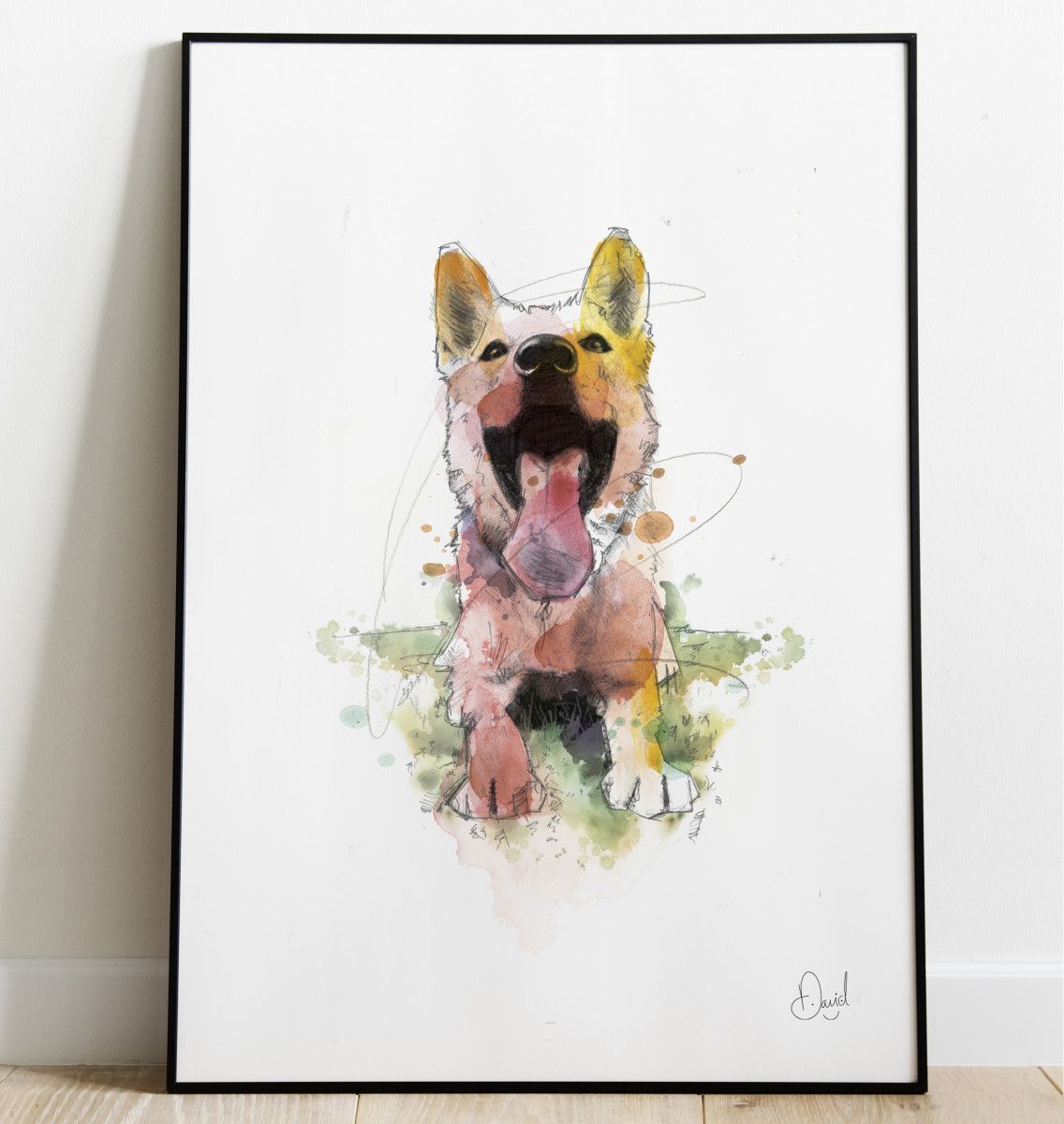 Small dog, big mouth - Dog art print