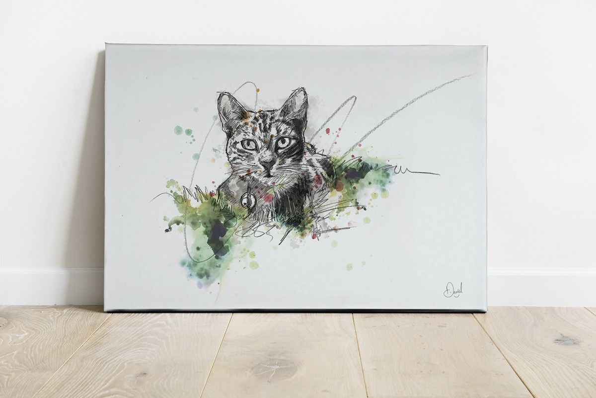 039 Dm Canvas Cats In The Long Grass Landscape Web