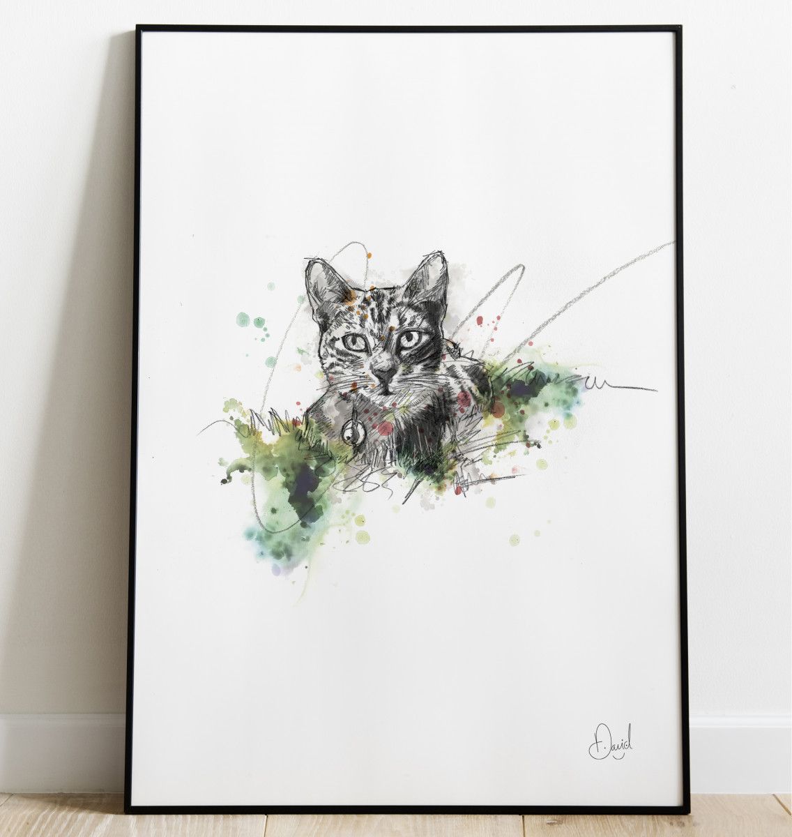Cat in the Long Grass art print
