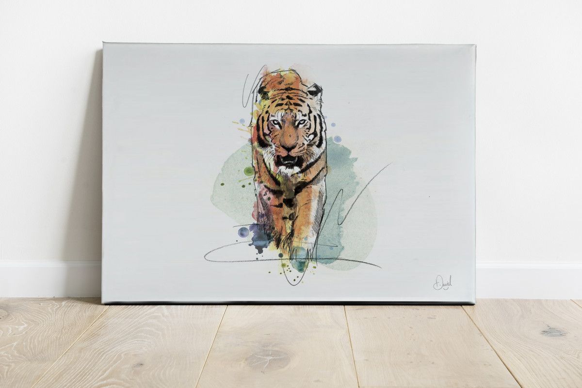 00242 Dm Canvas Tiger A Tiger Came To Tea Land Web