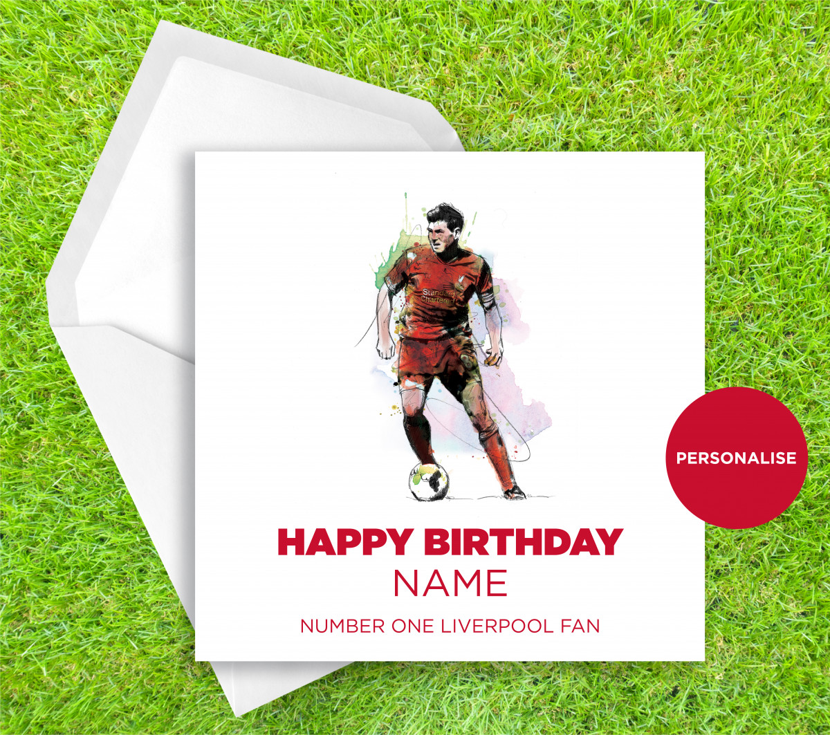 Liverpool FC, Steven Gerrard, personalised birthday card