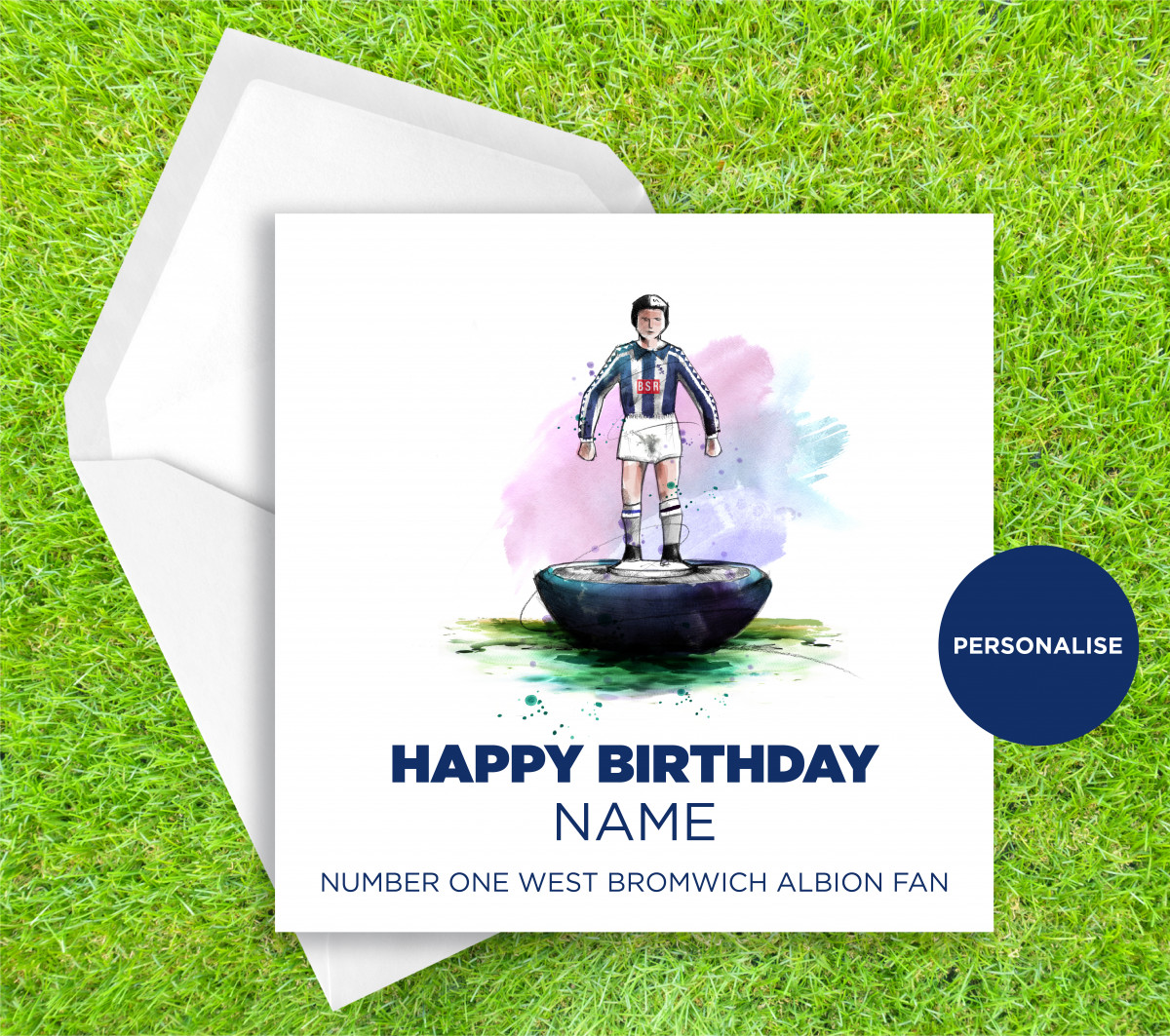 West Bromwich Albion, Subbuteo, personalised birthday card