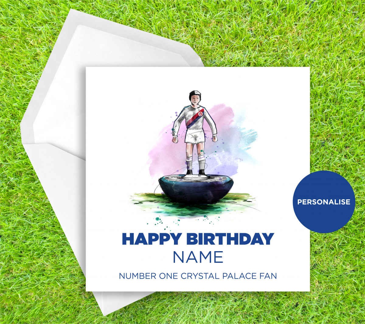 Crystal Palace, Subbuteo, personalised birthday card
