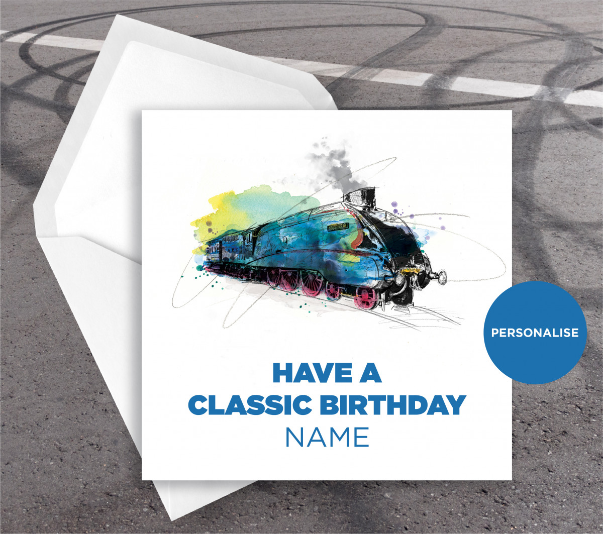 LNER Mallard, personalised birthday card