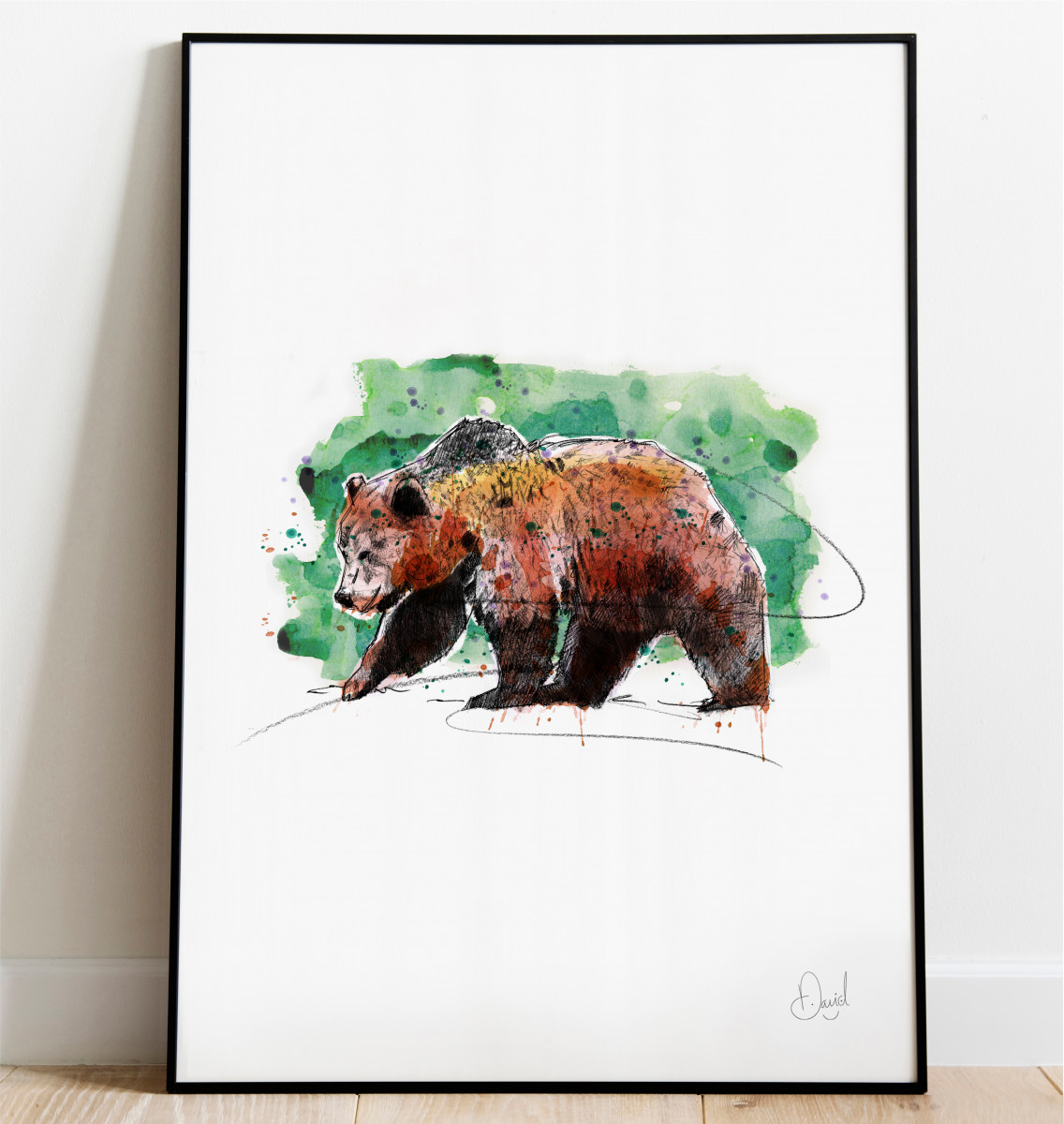 Bear with a sore head, Grizzly Bear art print