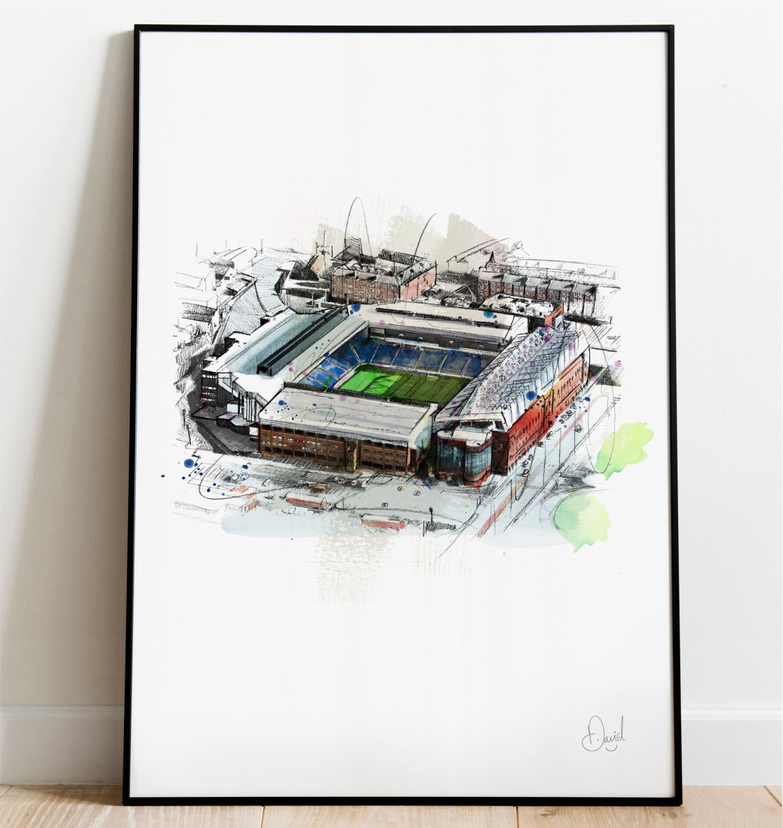 0318 Dm Glasgow Rangers Ibrox Stadium Print Frame Port Web