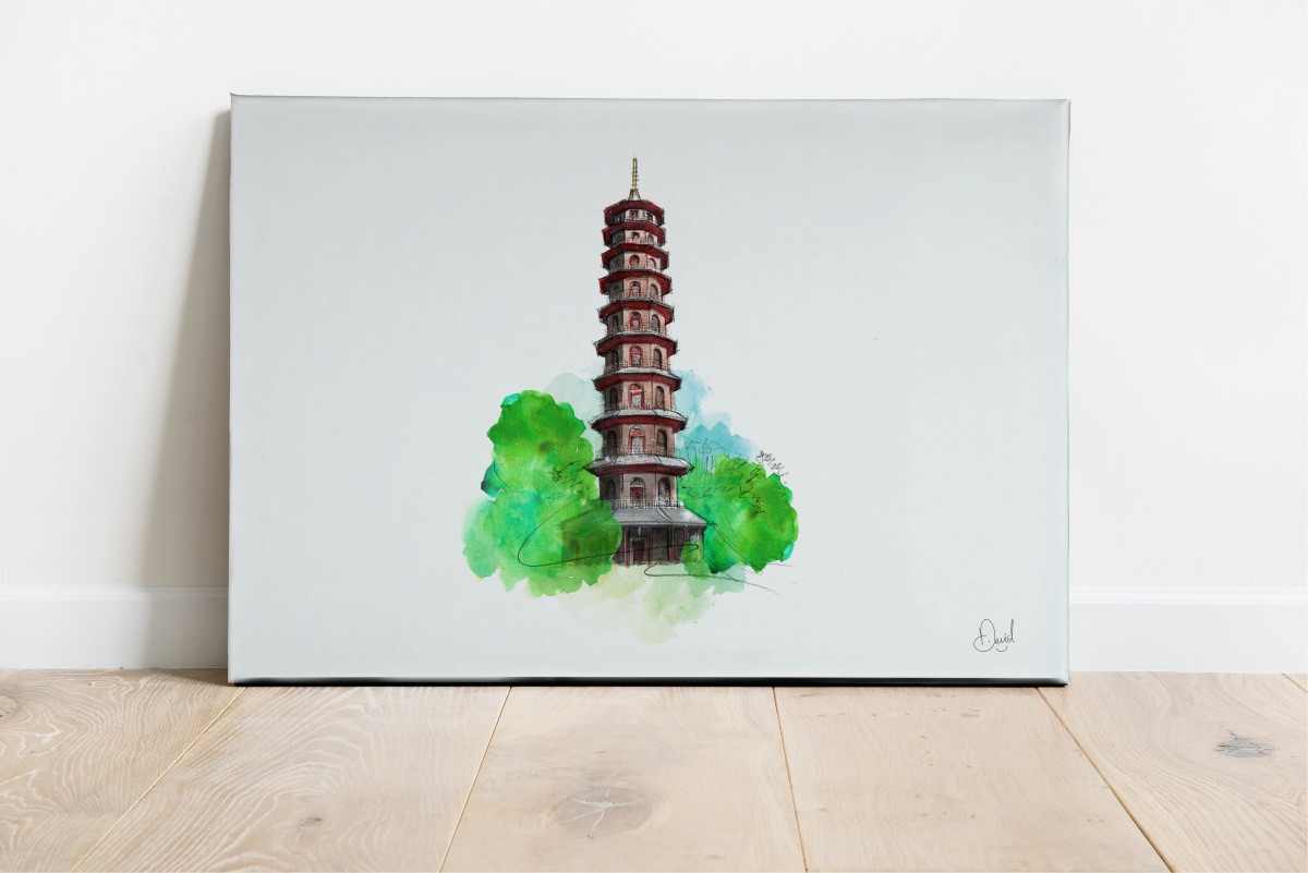 0320 Dm Kew Gardens Grand Pagoda Print Canvas Land Web