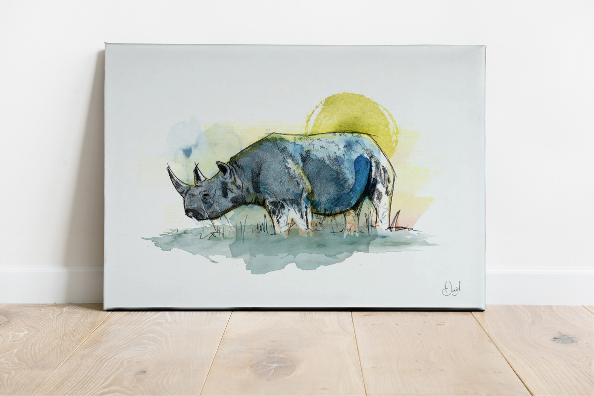 0326 Dm Rhino Rhi No Go Print Canvas Land Web