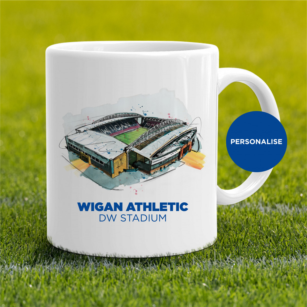 Wigan Athletic - DW Stadium, personalised Mug
