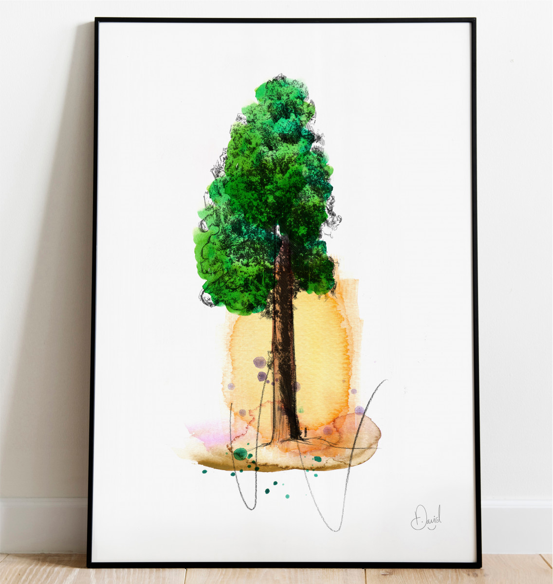 See the redwood mist - Tree art print